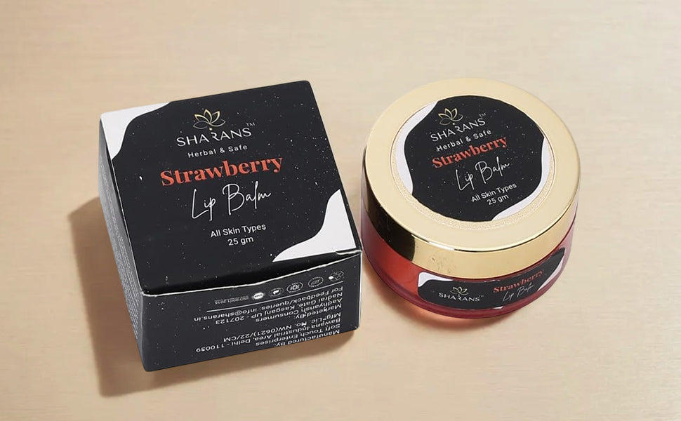 SHARANS Herbal & Safe Strawberry Lip Balm All Skin Types 25 gm